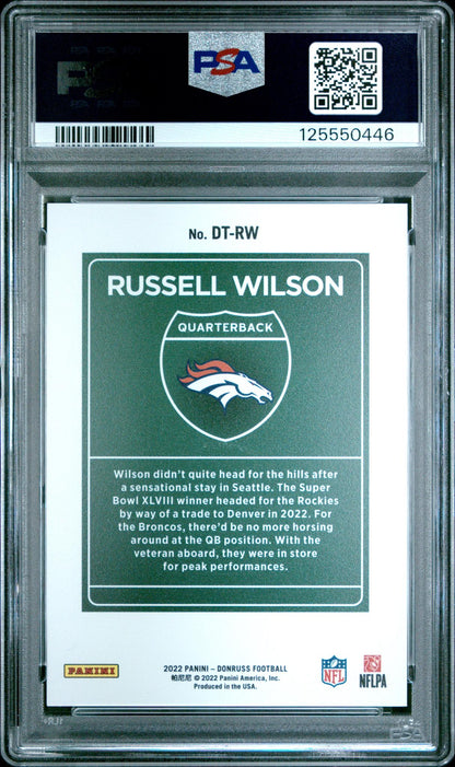 2022 Donruss Downtown Russell Wilson #Dtrw PSA 8
