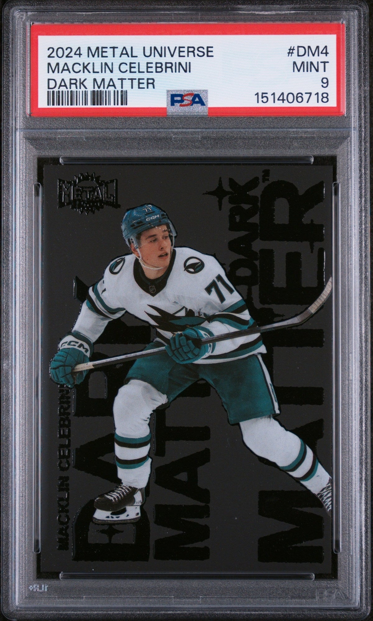 2024 Skybox Metal Universe Dark Matter Macklin Celebrini #Dm4 PSA 9