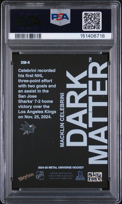 2024 Skybox Metal Universe Dark Matter Macklin Celebrini #Dm4 PSA 9