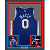 Framed Autographed/Signed Tyrese Maxey 35x39 Philadelphia 76ers Sixers Blue Authentic Basketball Jersey Fanatics COA