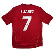 Autographed/Signed Luis Suarez Liverpool Red Soccer Futbol Jersey Beckett BAS COA