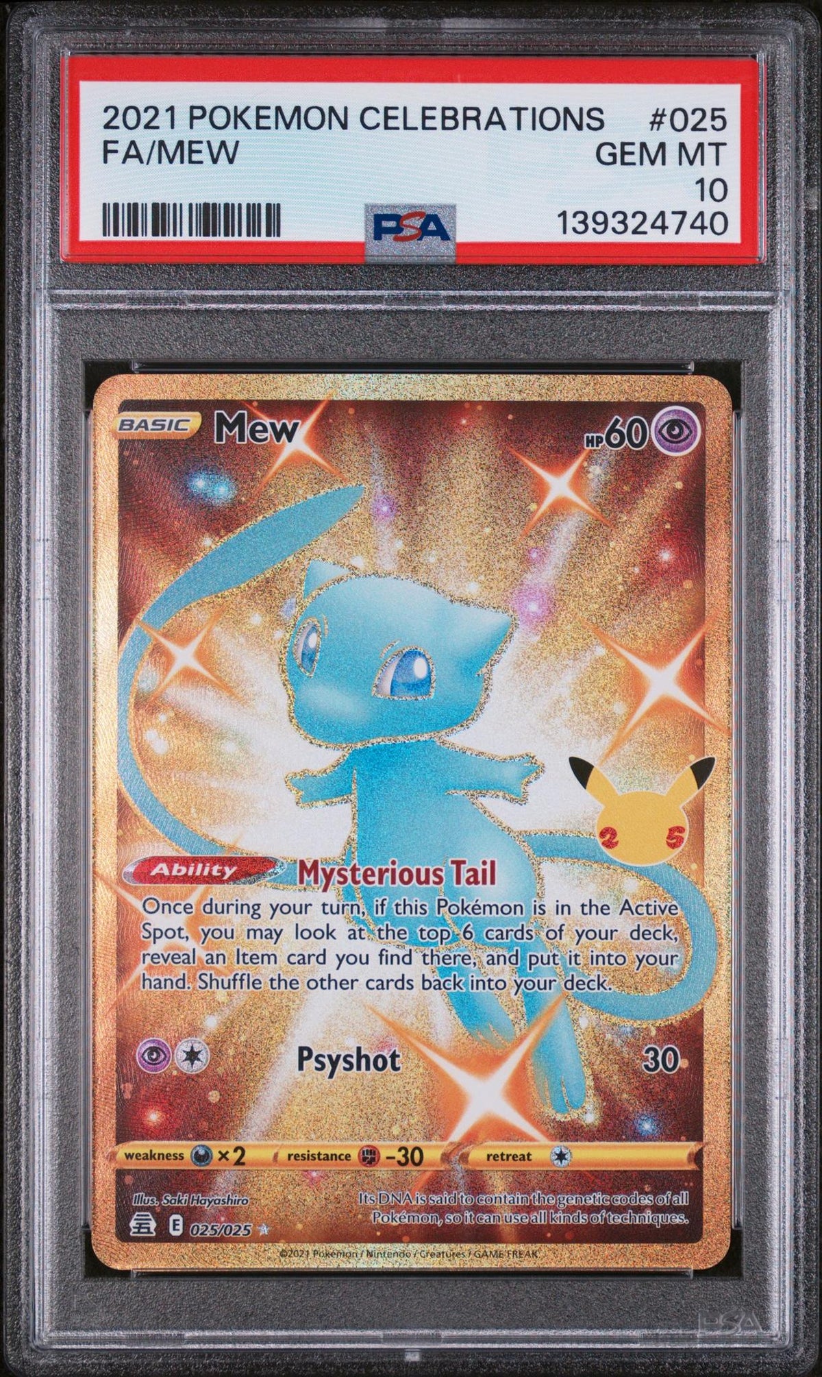 2021 Pokemon Sword And Shield Celebrations Mew #025 PSA 10