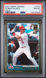 Graded 2001 Topps Traded Albert Pujols #T247 Gold Foil /2001 Rookie RC Baseball Card PSA 8 NM-MT