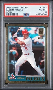 Graded 2001 Topps Traded Albert Pujols #T247 Gold Foil /2001 Rookie RC Baseball Card PSA 8 NM-MT