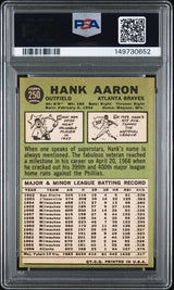 Graded 1967 Topps Hank Aaron #250 Baseball Card PSA 6 EX-MT