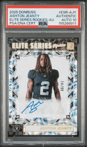 Graded 2025 Panini Donruss Ashton Jeanty #ESRAJY Elite Series Rookies Auto /99 Rookie RC Football Card Authentic Auto PSA 10 Gem Mint
