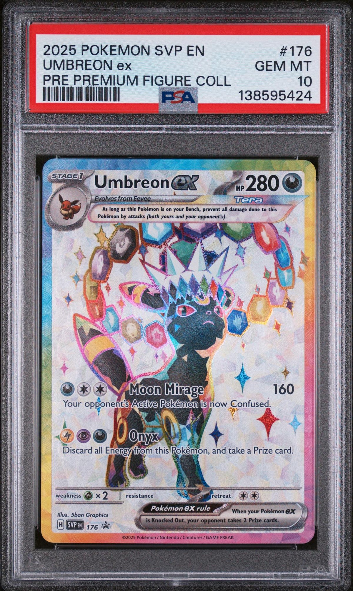 2025 Pokemon Scarlet And Violet Prismatic Evolutions Premium Figure Collection Umbreon Ex #176 PSA 10