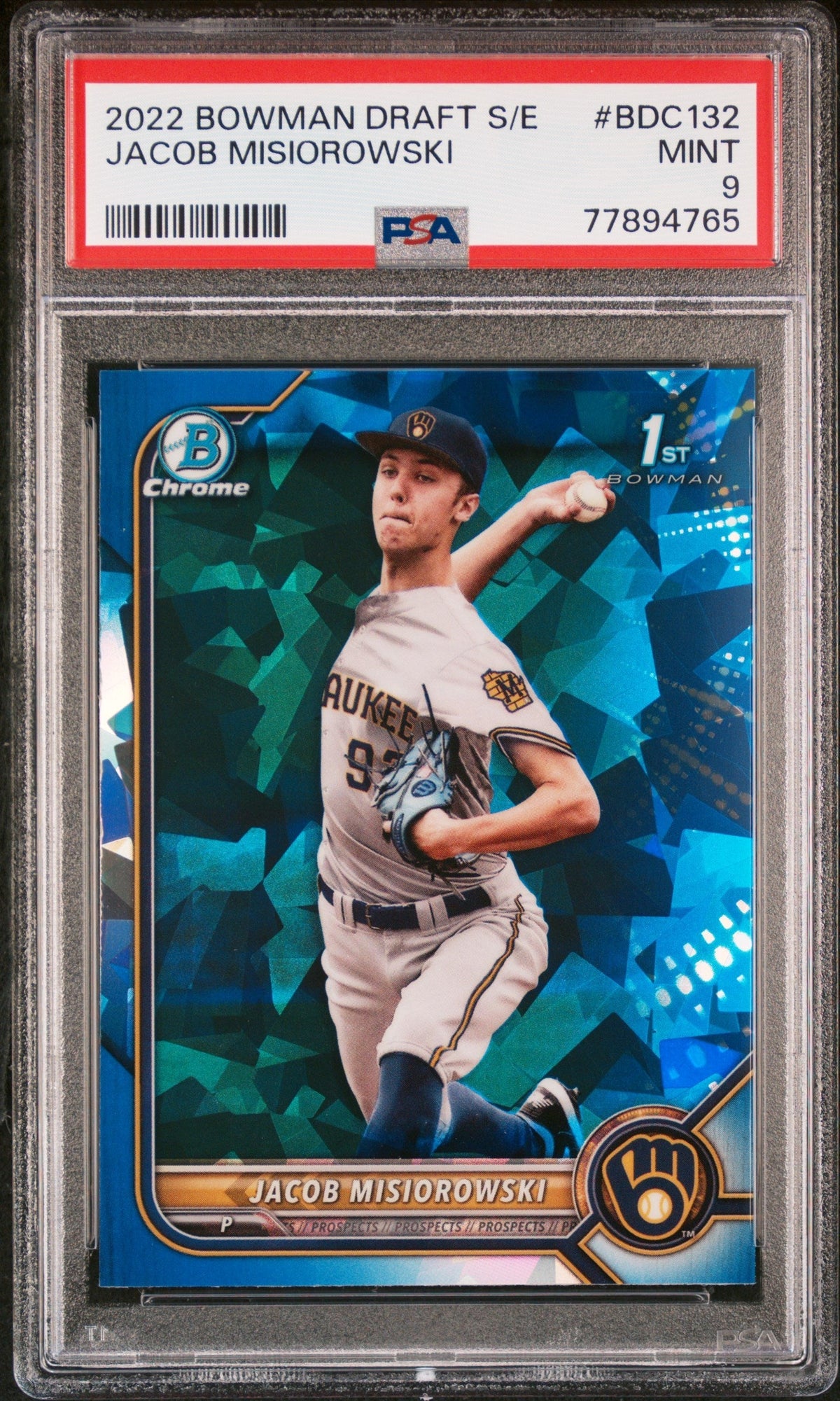2022 Bowman Draft Sapphire Chrome Jacob Misiorowski #Bdc132 PSA 9