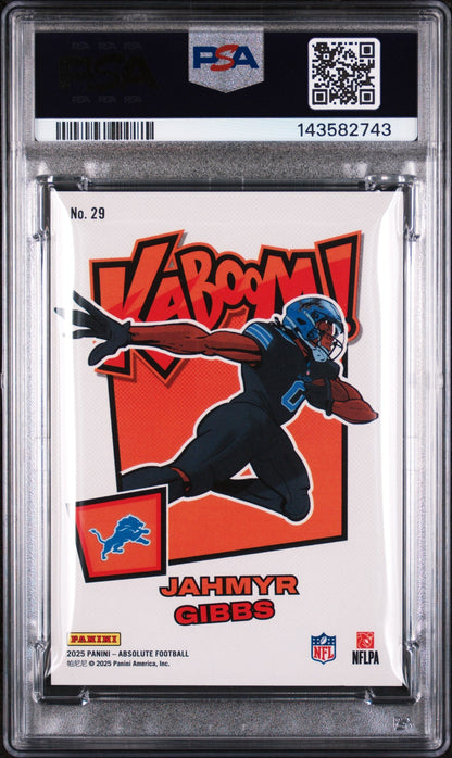 2025 Panini Absolute Kaboom! Horizontal Jahmyr Gibbs #29 PSA 9
