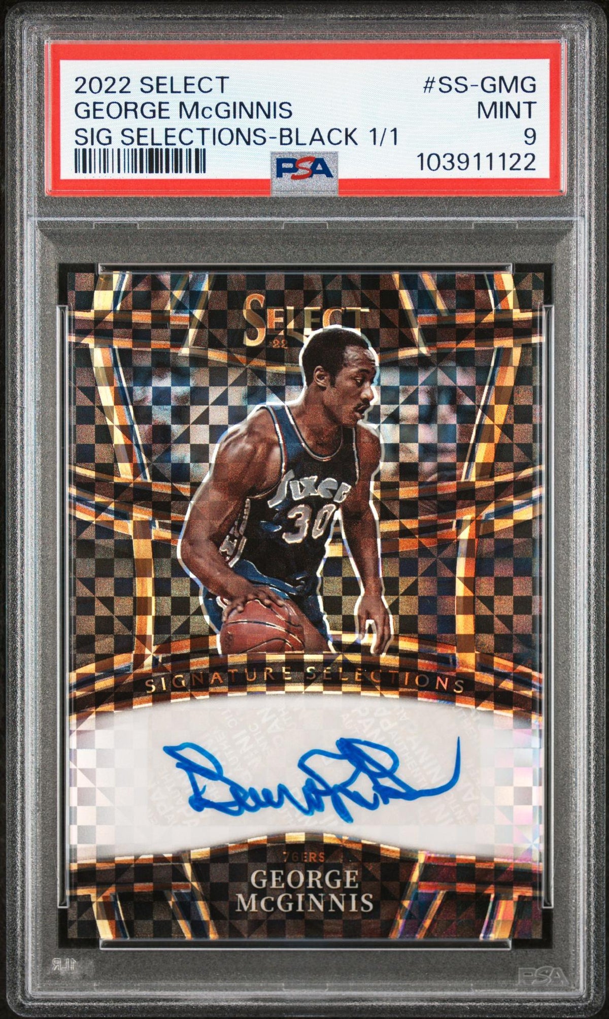 2022 Panini Select Signature Selections Black 1/1 George Mcginnis #Ss-Gmg PSA 9