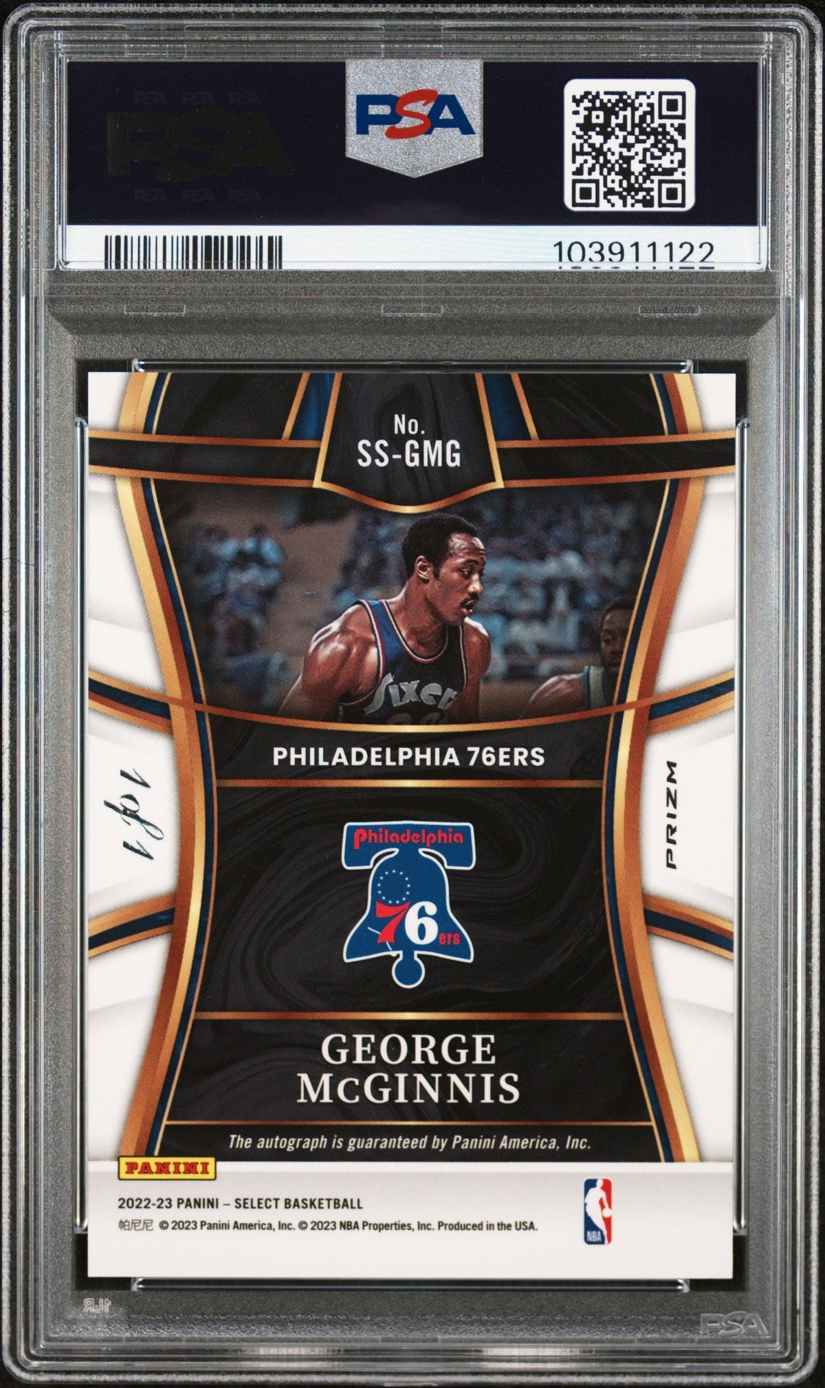 2022 Panini Select Signature Selections Black 1/1 George Mcginnis #Ss-Gmg PSA 9