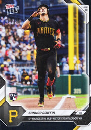 2026 Topps Now Konnor Griffin #379 Black Foil /10 5th Youngest in MLB History to Hit Leadoff Home Run Pittsburgh Pirates Rookie RC Baseball Card
