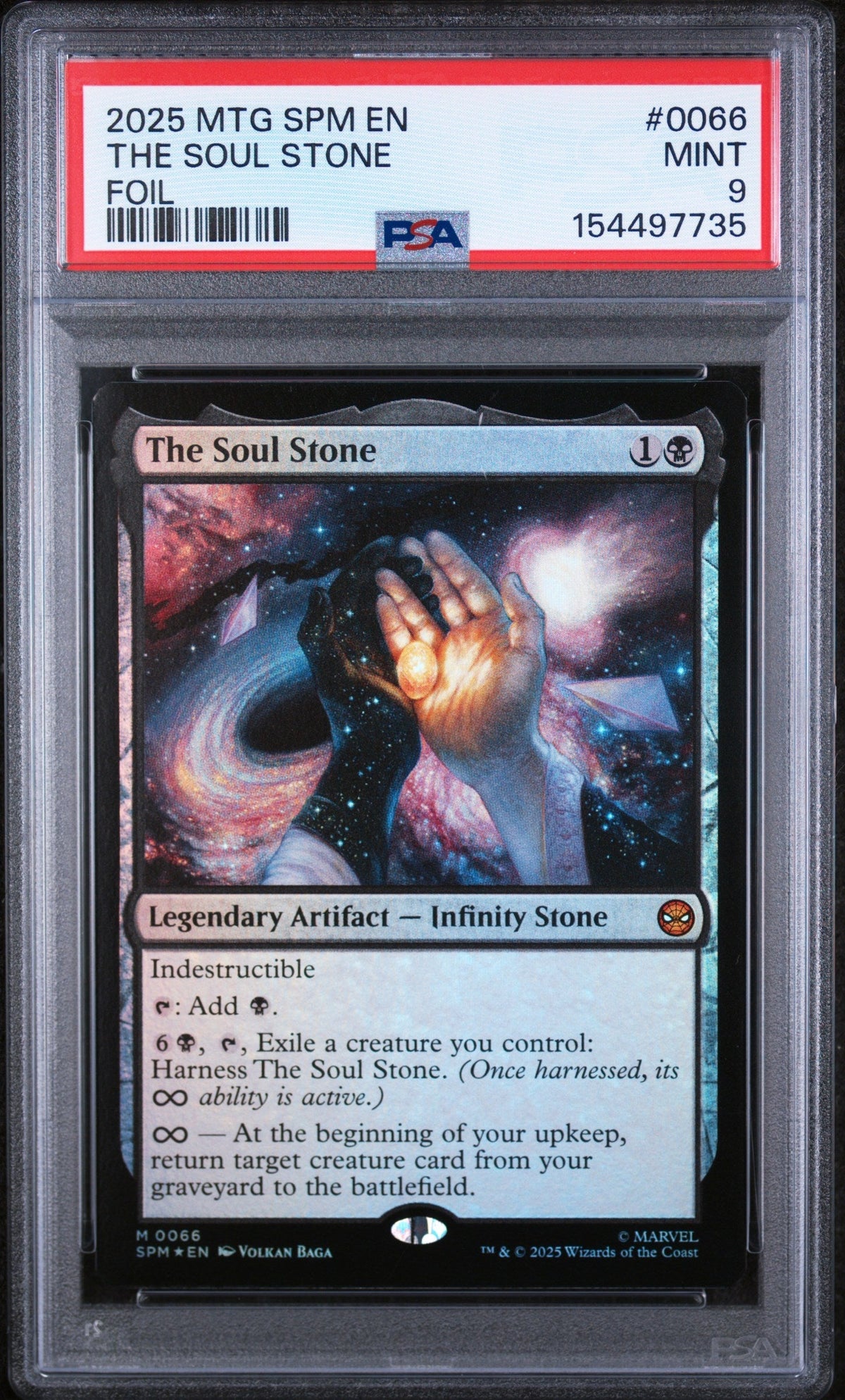 2025 Marvel's Spider-Man - English Foil The Soul Stone #0066 PSA 9