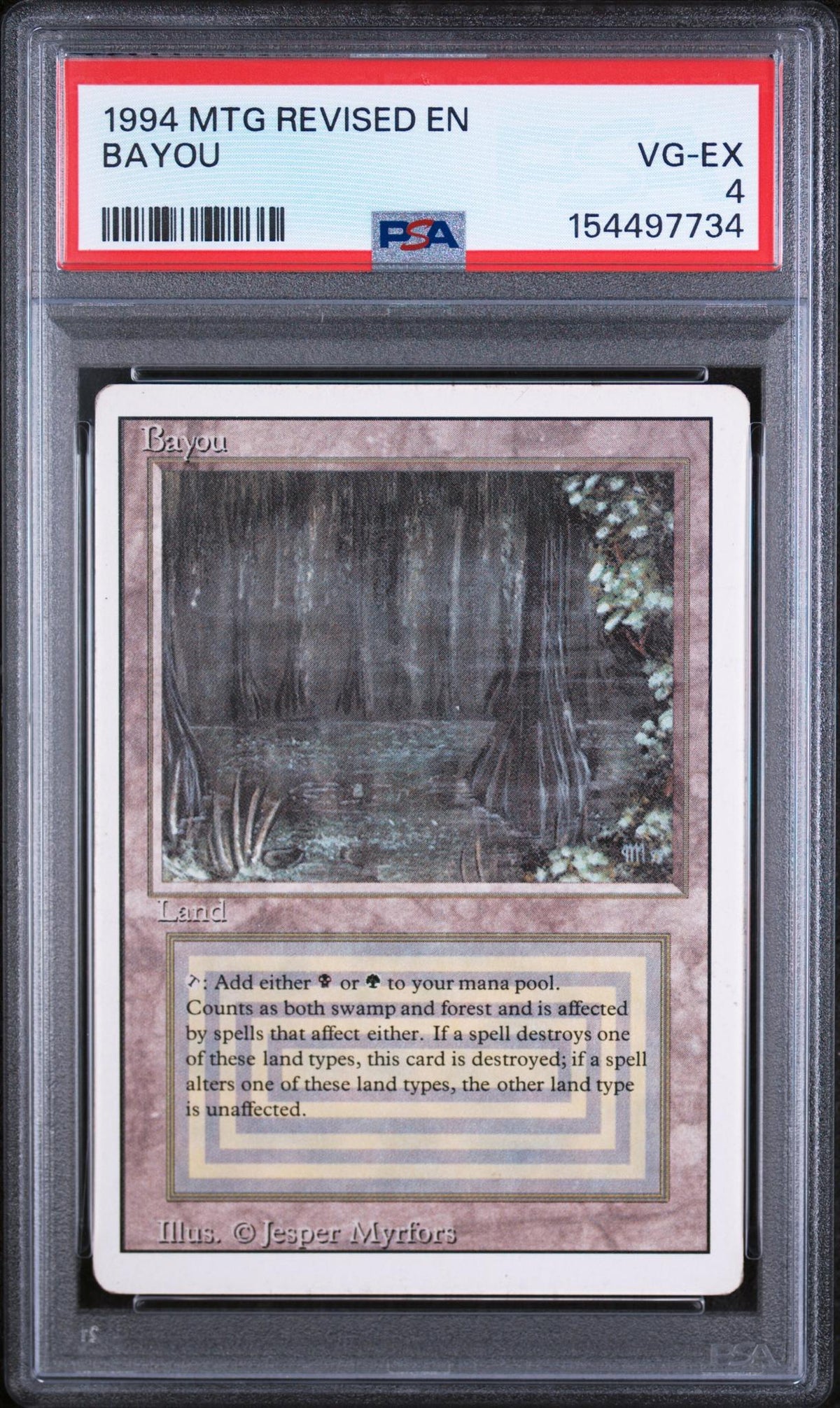 1994 Magic The Gathering Revised Edition Bayou PSA 4