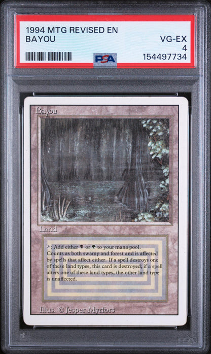 1994 Magic The Gathering Revised Edition Bayou PSA 4