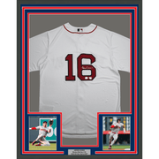 Framed Autographed/Signed 35x39 Jarren Duran Boston Red Sox White Authentic Baseball Jersey Fanatics & MLB COA