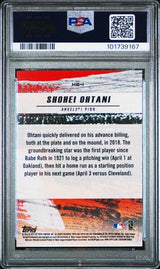 Graded 2018 Topps Fire Shohei Ohtani #HS-1 Hot Starts Rookie RC Baseball Card PSA 10 Gem Mint