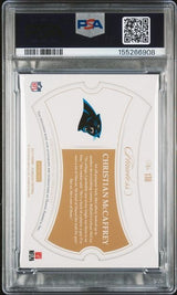 Graded 2017 Panini Flawless Christian McCaffrey #138 Ruby Autograph /20 Rookie RC Football Card PSA 10 Auto Gem Mint