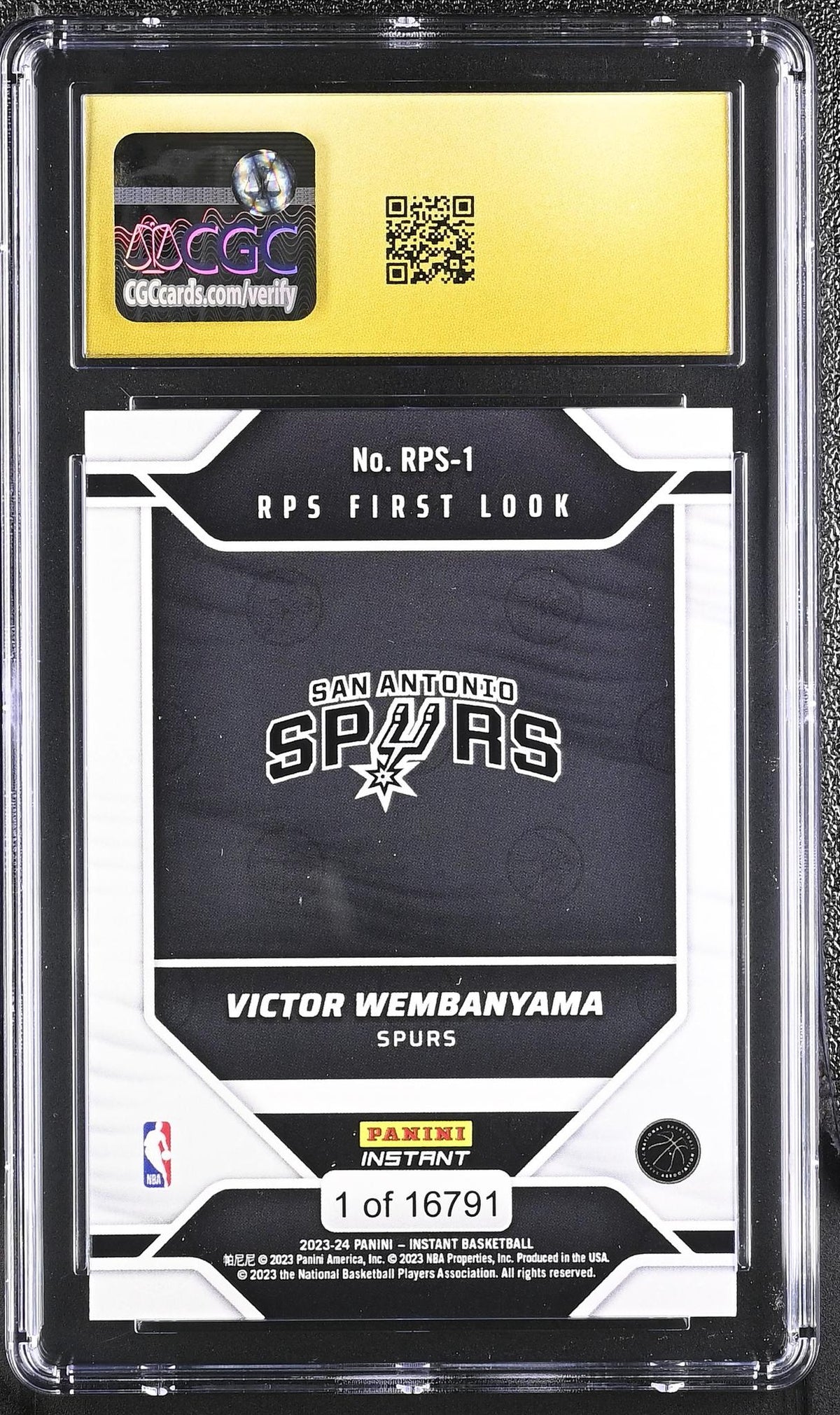 2023 Instant #Rps-1 Victor Wembanyama Rps First Look /16791 CGC 10