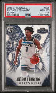 Graded 2020 Panini Chronicles Anthony Edwards #588 Silver Rookie RC Basketball Card PSA 10 Gem Mint