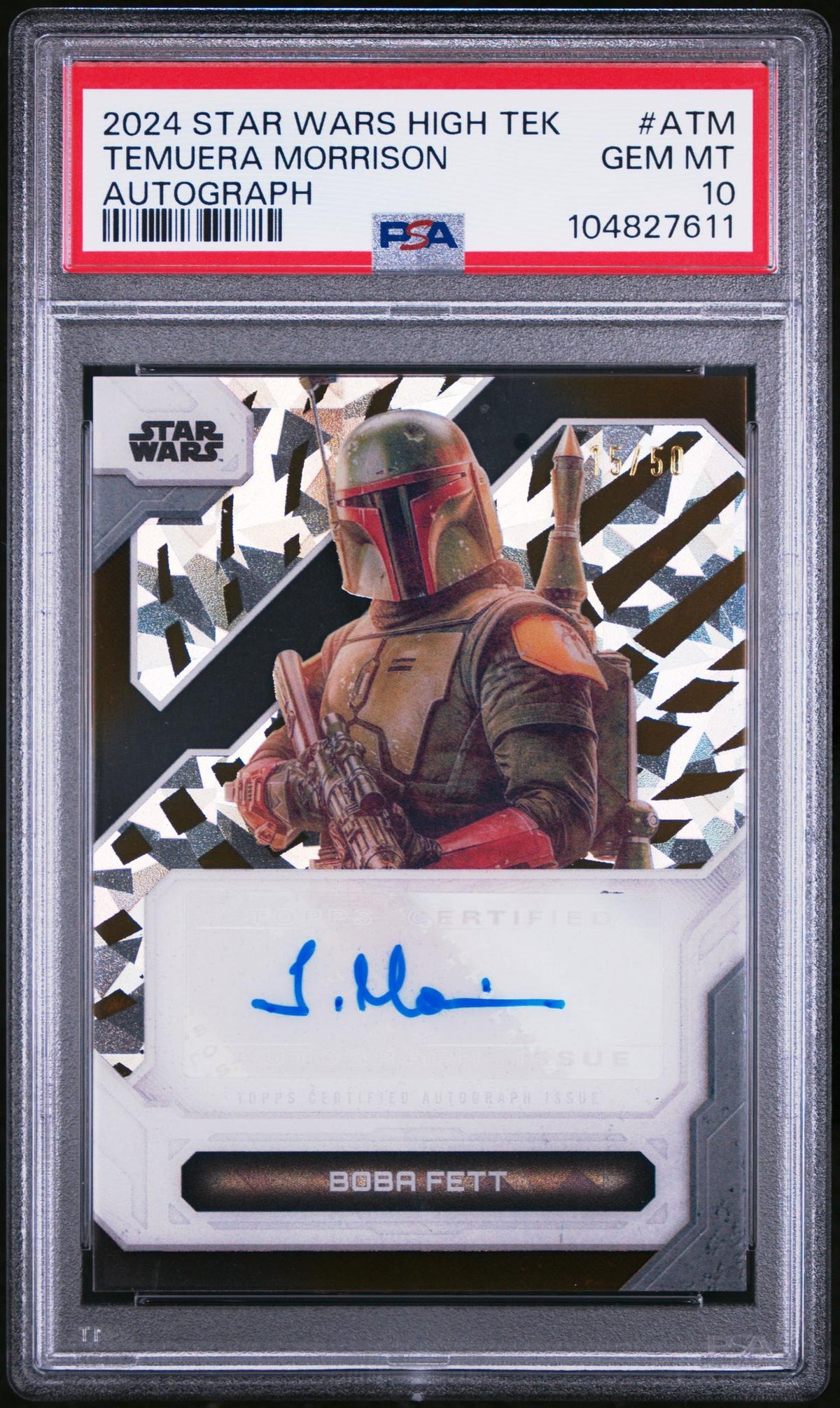 2024 Topps Star Wars High Tek Autographs Temuera Morrison #Atm /50 PSA 10