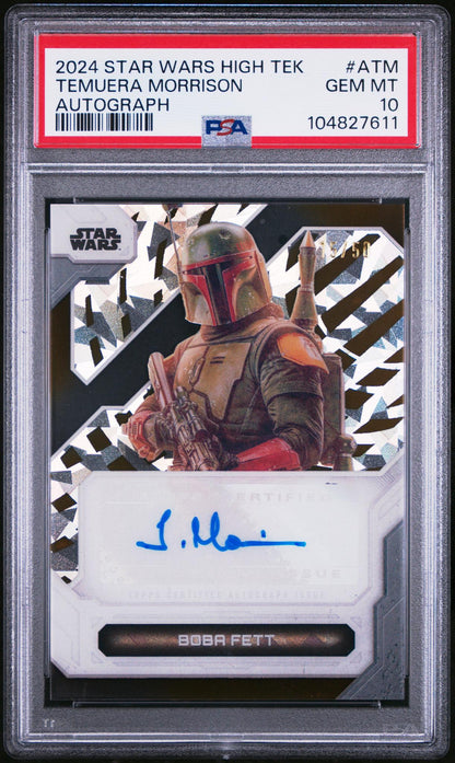 2024 Topps Star Wars High Tek Autographs Temuera Morrison #Atm /50 PSA 10