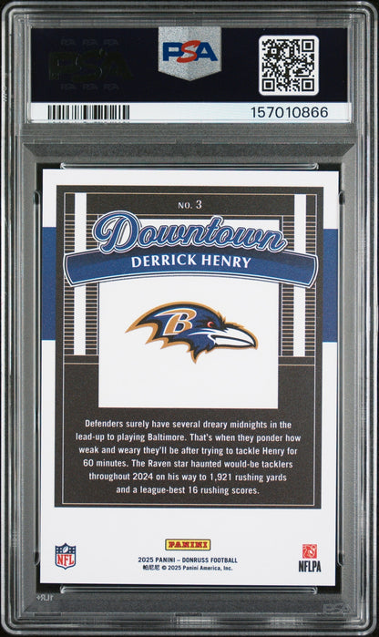 2025 Panini Donruss Downtown Derrick Henry #3 PSA 10