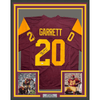 Framed Autographed/Signed Mike Garrett 35x39 Heisman 65 USC Southern Cal Red College Football Jersey JSA COA