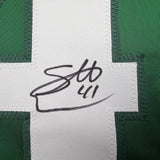 Framed Autographed/Signed Scott Wedgewood 35x39 Colorado Green St. Patrick's Day Hockey Jersey Beckett BAS COA