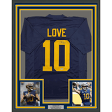 Framed Autographed/Signed Jordan Love 35x39 Green Bay Blue Retro Football Jersey Beckett BAS COA