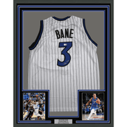 Framed Autographed/Signed Desmond Bane 35x39 Orlando White Pinstripe Basketball Jersey Beckett BAS COA