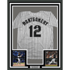 Framed Autographed/Signed Colson Montgomery 35x39 Chicago Pinstripe Baseball Jersey Beckett BAS COA