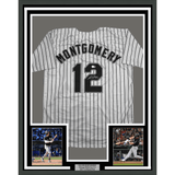 Framed Autographed/Signed Colson Montgomery 35x39 Chicago Pinstripe Baseball Jersey Beckett BAS COA