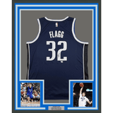 Framed Autographed/Signed Cooper Flagg 35x39 Dallas Mavericks Navy Blue Authentic Basketball Jersey Fanatics COA