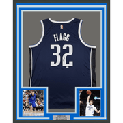 Framed Autographed/Signed Cooper Flagg 35x39 Dallas Mavericks Navy Blue Authentic Basketball Jersey Fanatics COA