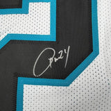 Framed Autographed/Signed Josh Norman 35x39 Carolina White Football Jersey JSA COA