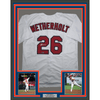 Framed Facsimile Autographed JJ Wetherholt 35x39 St. Louis White Reprint Laser Auto Baseball Jersey Size Men's XL