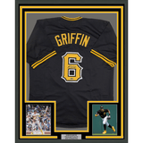 Framed Facsimile Autographed Konnor Griffin 35x39 Pittsburgh Black Reprint Laser Auto Baseball Jersey Size Men's XL