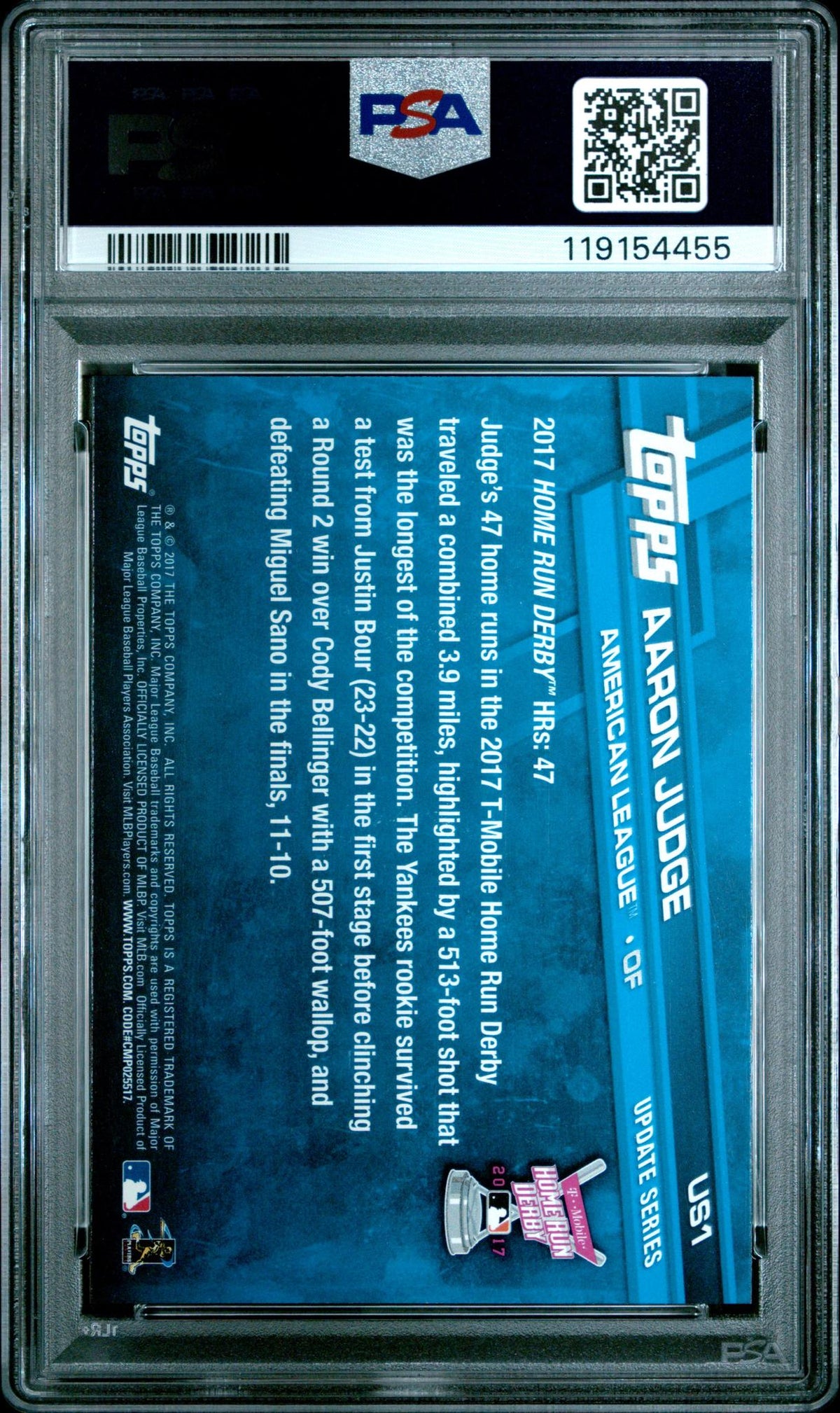 2017 Topps Update Aaron Judge #Us1 PSA 10