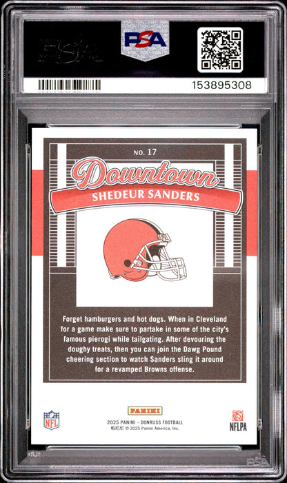 2025 Panini Donruss Downtown Shedeur Sanders #17 PSA 10