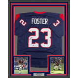 Framed Autographed/Signed Arian Foster 35x39 Houston Blue Football Jersey Beckett BAS COA