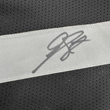 Framed Autographed/Signed Geno Smith 35x39 Oakland Black Football Jersey Beckett BAS COA