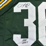 Framed Autographed/Signed Leroy Butler 35x39 HOF 2022 Green Bay Green Football Jersey JSA COA
