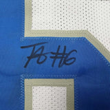 Framed Autographed/Signed Terrion Arnold 35x39 Detroit White Football Jersey Beckett BAS COA
