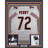Framed Autographed/Signed William Perry The Refrigerator 35x39 Chicago White Football Jersey Beckett BAS COA