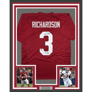Framed Autographed/Signed Trent Richardson 35x39 Roll Tide Alabama Red College Football Jersey Beckett BAS COA