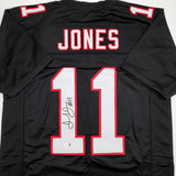 Autographed/Signed Julio Jones Atlanta Black Retro Football Jersey Beckett BAS COA