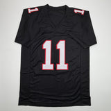 Autographed/Signed Julio Jones Atlanta Black Retro Football Jersey Beckett BAS COA