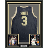 Framed Autographed/Signed Braden Smith 35x39 Purdue Black College Basketball Jersey JSA COA