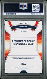 Graded 2024 Topps Resurgence Bo Nix #RRSNB /249 Aqua Surge Rookie Auto Rookie RC Football Card PSA 10 Gem Mint